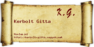 Kerbolt Gitta névjegykártya